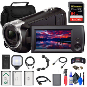 Sony HDR-CX405 HD Handycam + 64GB Card + Bag + 2 x NP-BX1 Battery + More