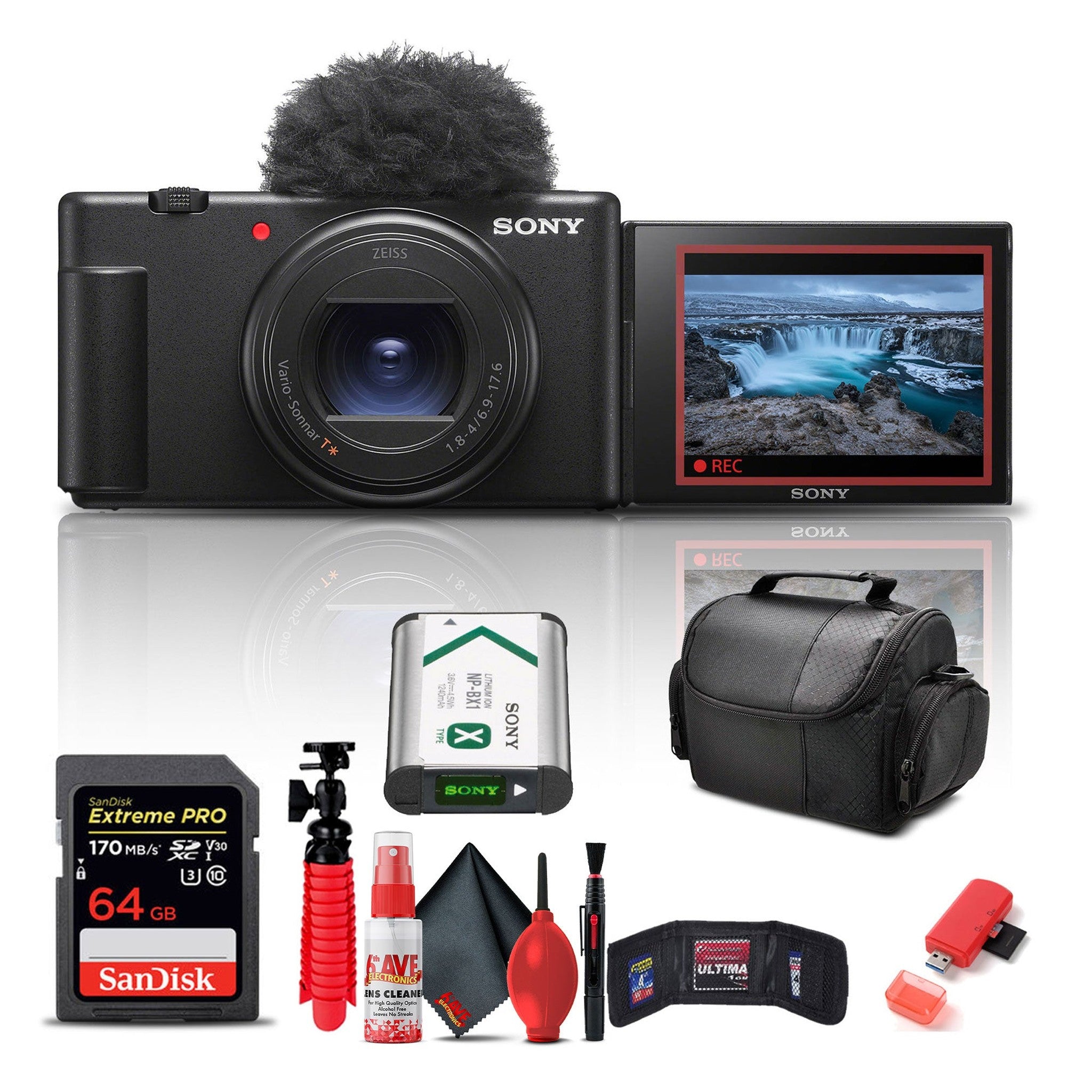 Sony ZV-1 II Digital Camera + 64GB Memory Card + Card Reader + More