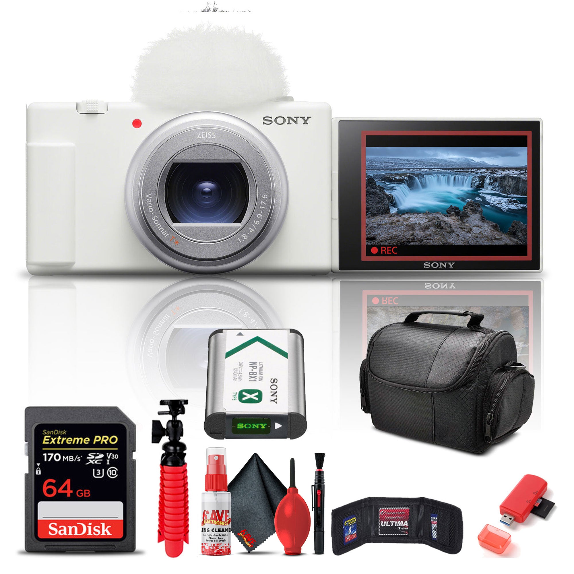 Sony ZV-1 II Digital Camera + 64GB Memory Card + Card Reader + More