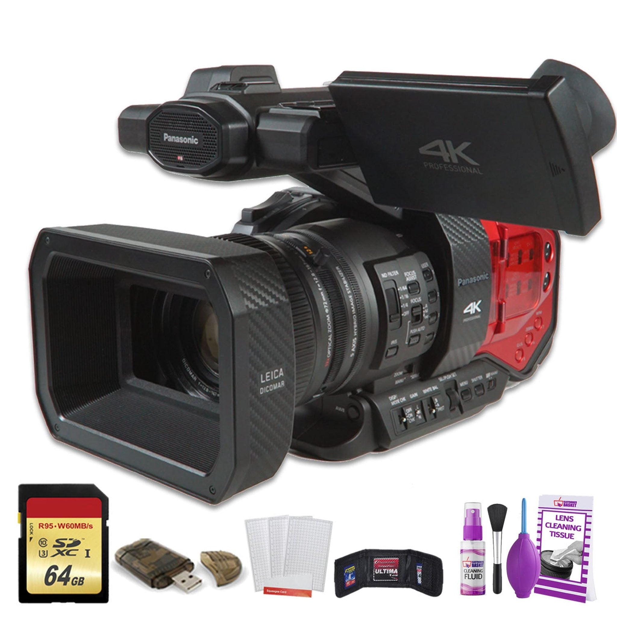Panasonic AG-DVX200 4K Professional Camcorder W/ 64GB Memory Card, Cleaning Set and More. Panasonic