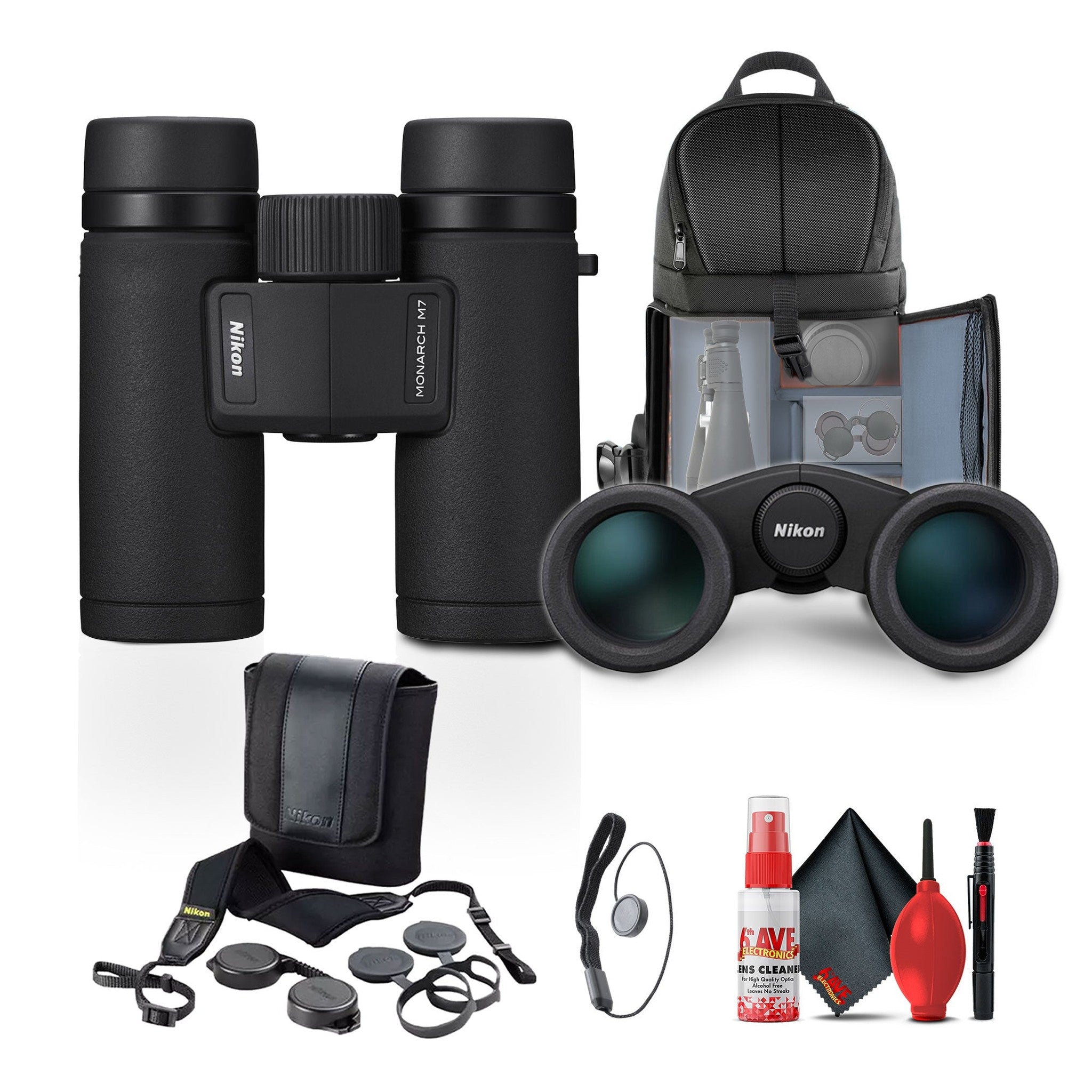 Nikon 10x30 Monarch M7 Roof Prism Waterproof, Fogproof, Lightweight Binoculars + More Nikon