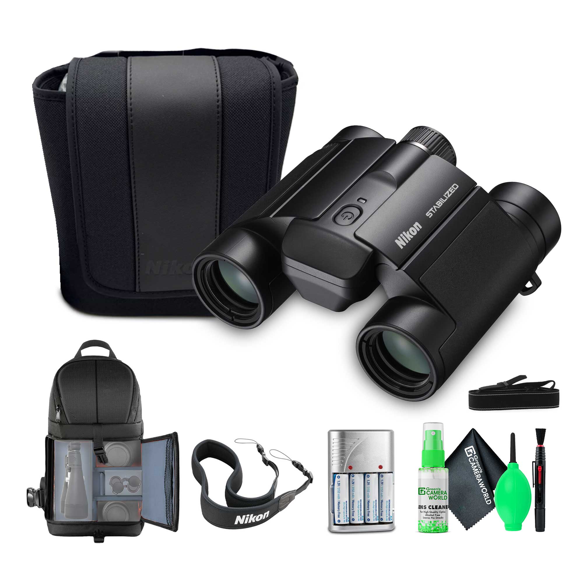 Nikon 12x25 S Stabilized Binoculars - Image Stabilization For Shake-Free Viewing + More