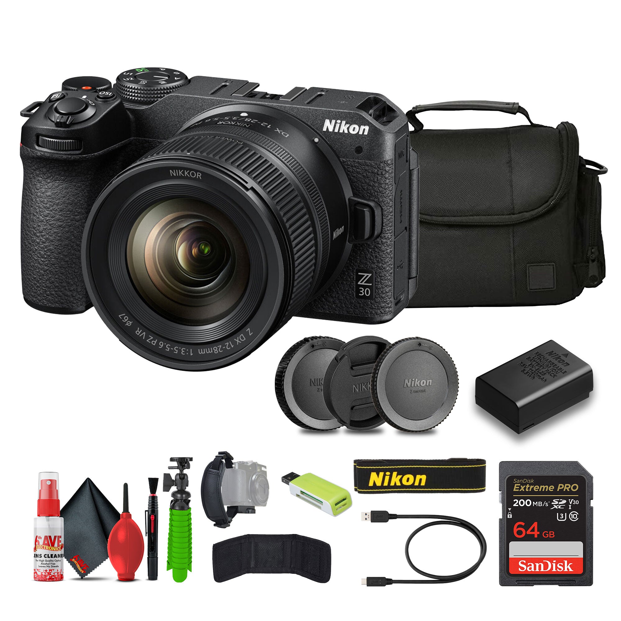 Nikon Z30 Lightweight Mirrorless Camera with 12-28mm Zoom Lens 1781 Bundle