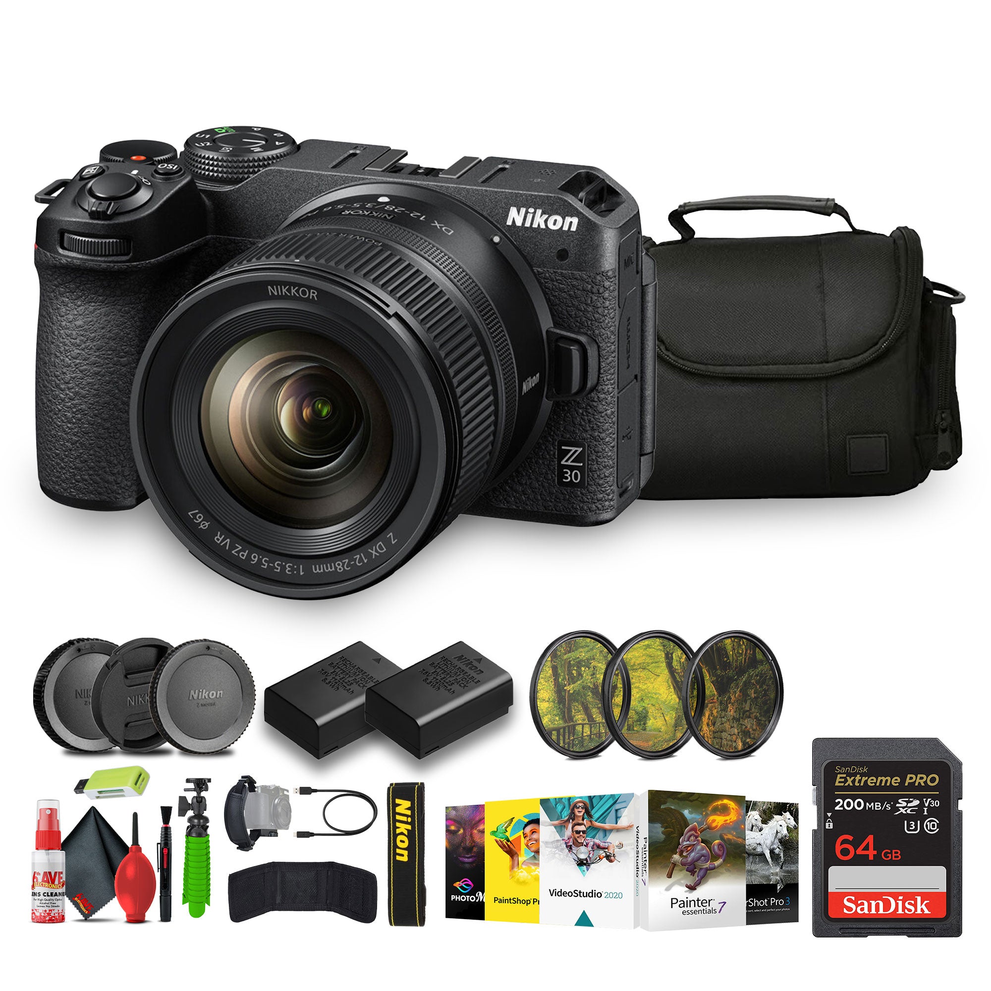Nikon Z30 Lightweight Mirrorless Camera with 12-28mm Zoom Lens 1781 Bundle