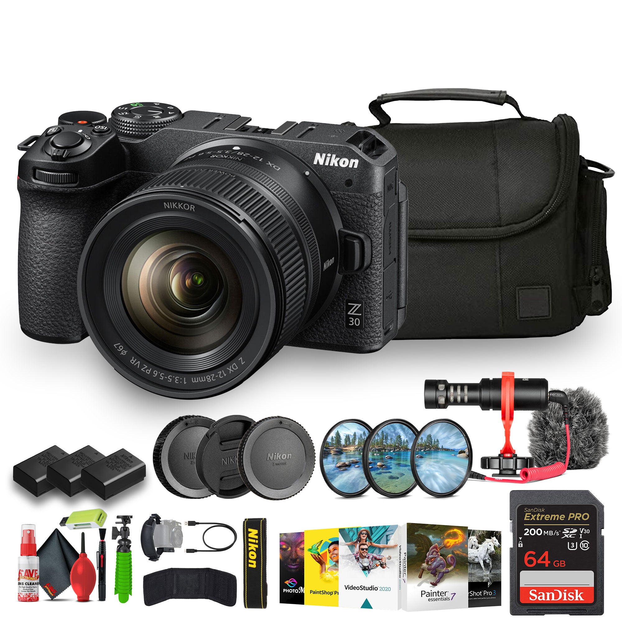 Nikon Z30 Lightweight Mirrorless Camera with 12-28mm Zoom Lens 1781 Bundle