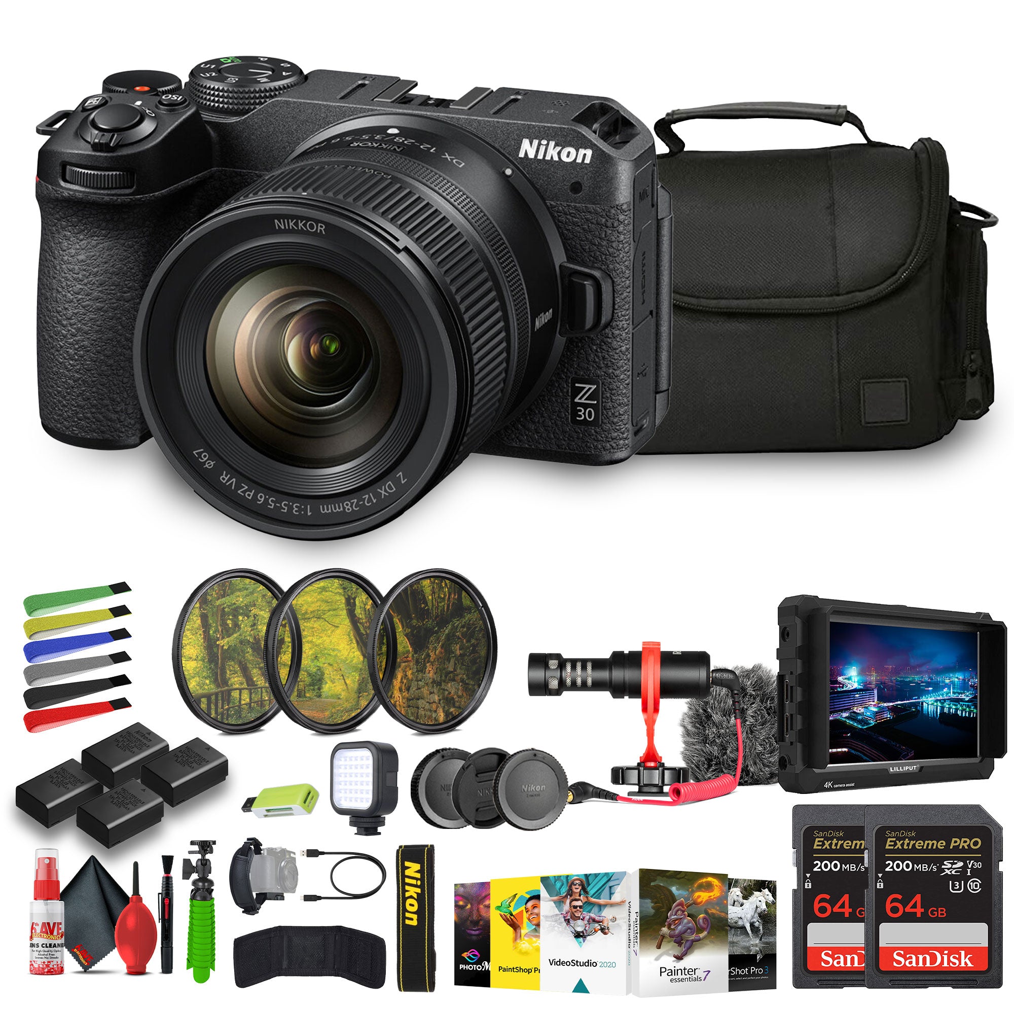Nikon Z30 Lightweight Mirrorless Camera with 12-28mm Zoom Lens 1781 Bundle