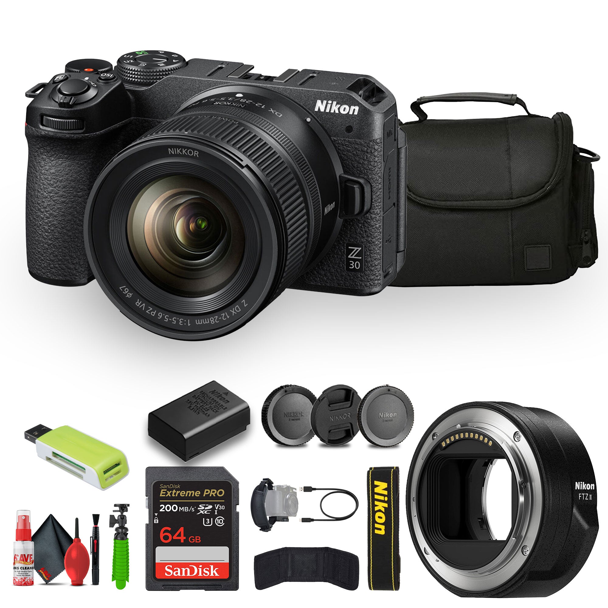 Nikon Z30 Lightweight Mirrorless Camera with 12-28mm Zoom Lens 1781 Bundle