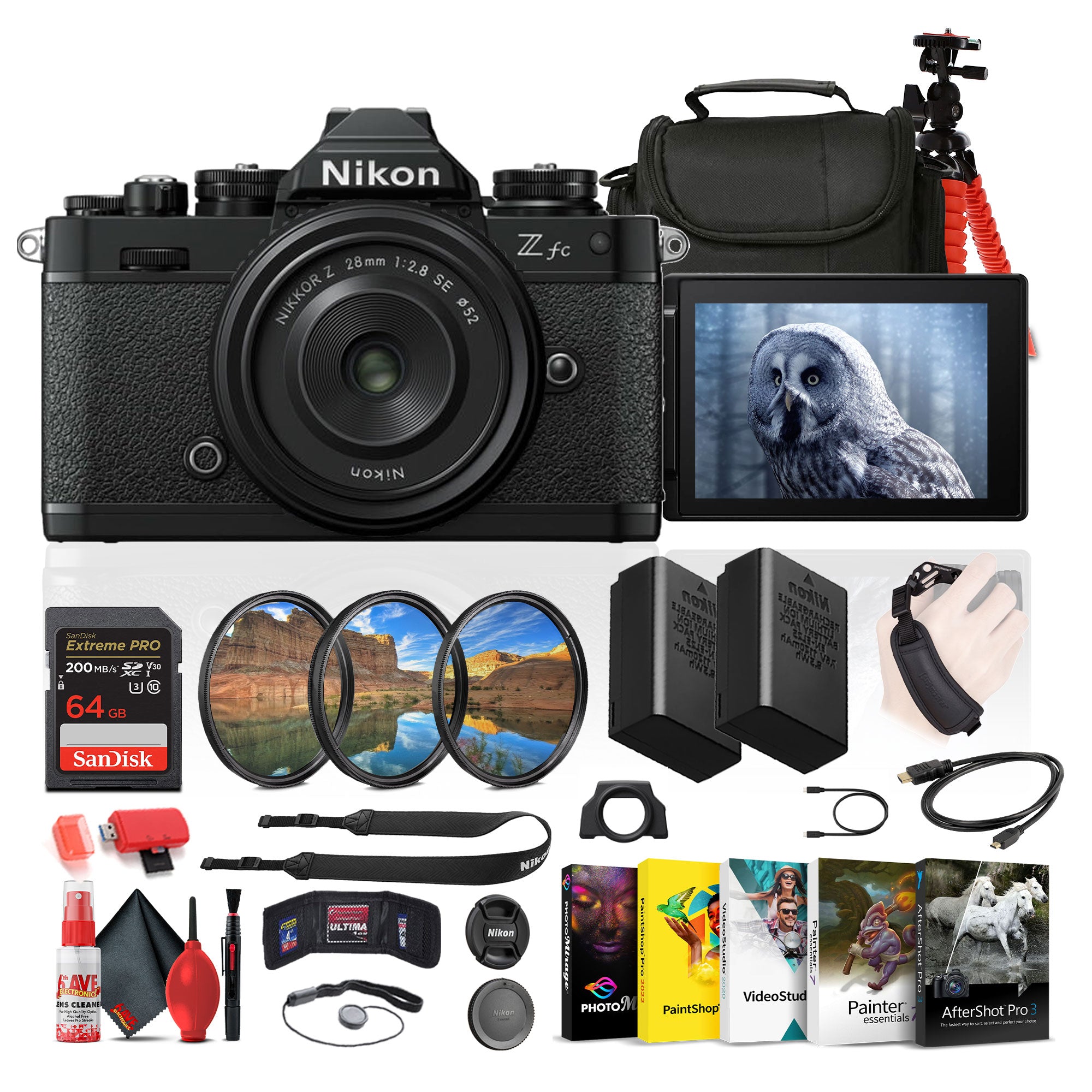 Nikon Z fc DX-Format Mirrorless Camera with NIKKOR Retro Style Z 28mm f/2.8 (SE) Lens + More