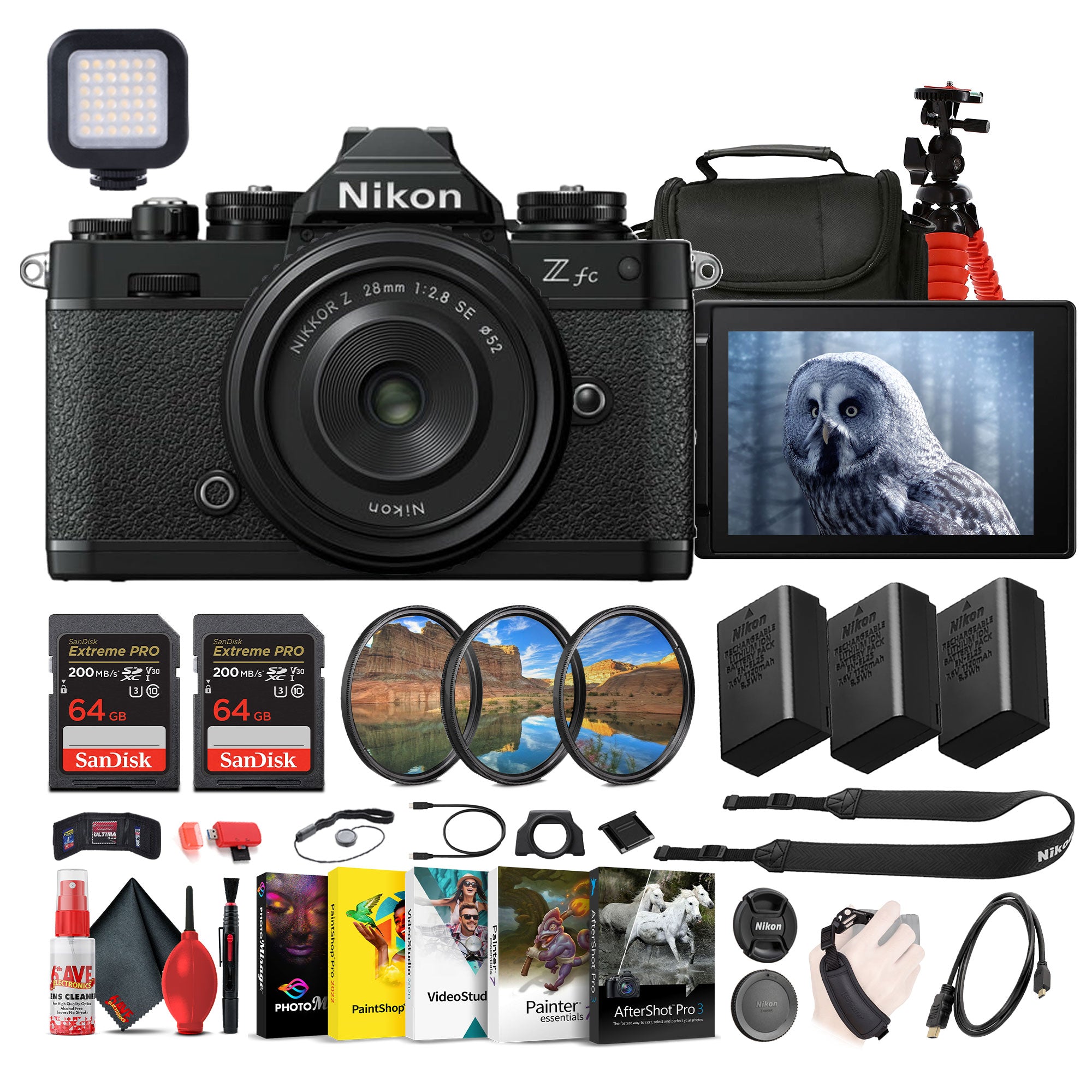 Nikon Z fc DX-Format Mirrorless Camera with NIKKOR Retro Style Z 28mm f/2.8 (SE) Lens + More