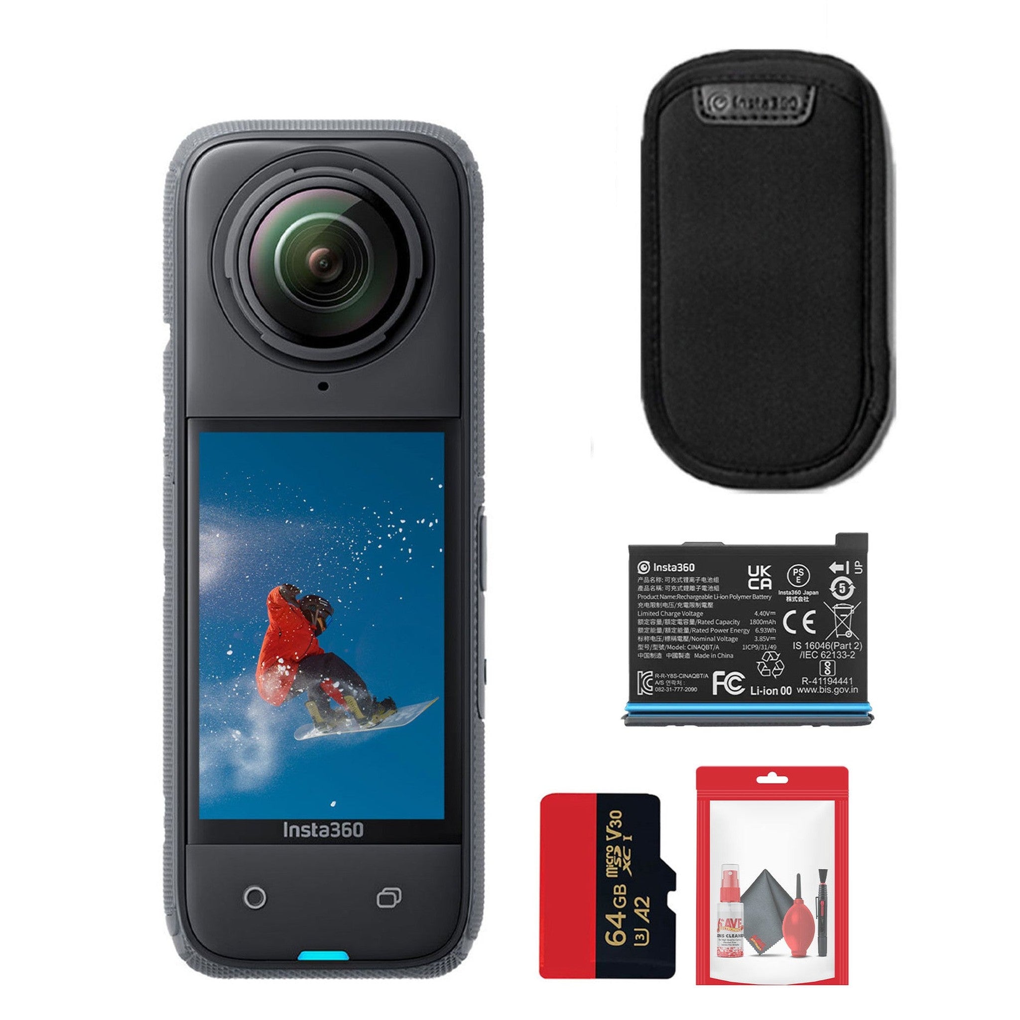 Insta360 X4 - Waterproof 360 Action Camera + Guards + 64GB Card + More Insta360