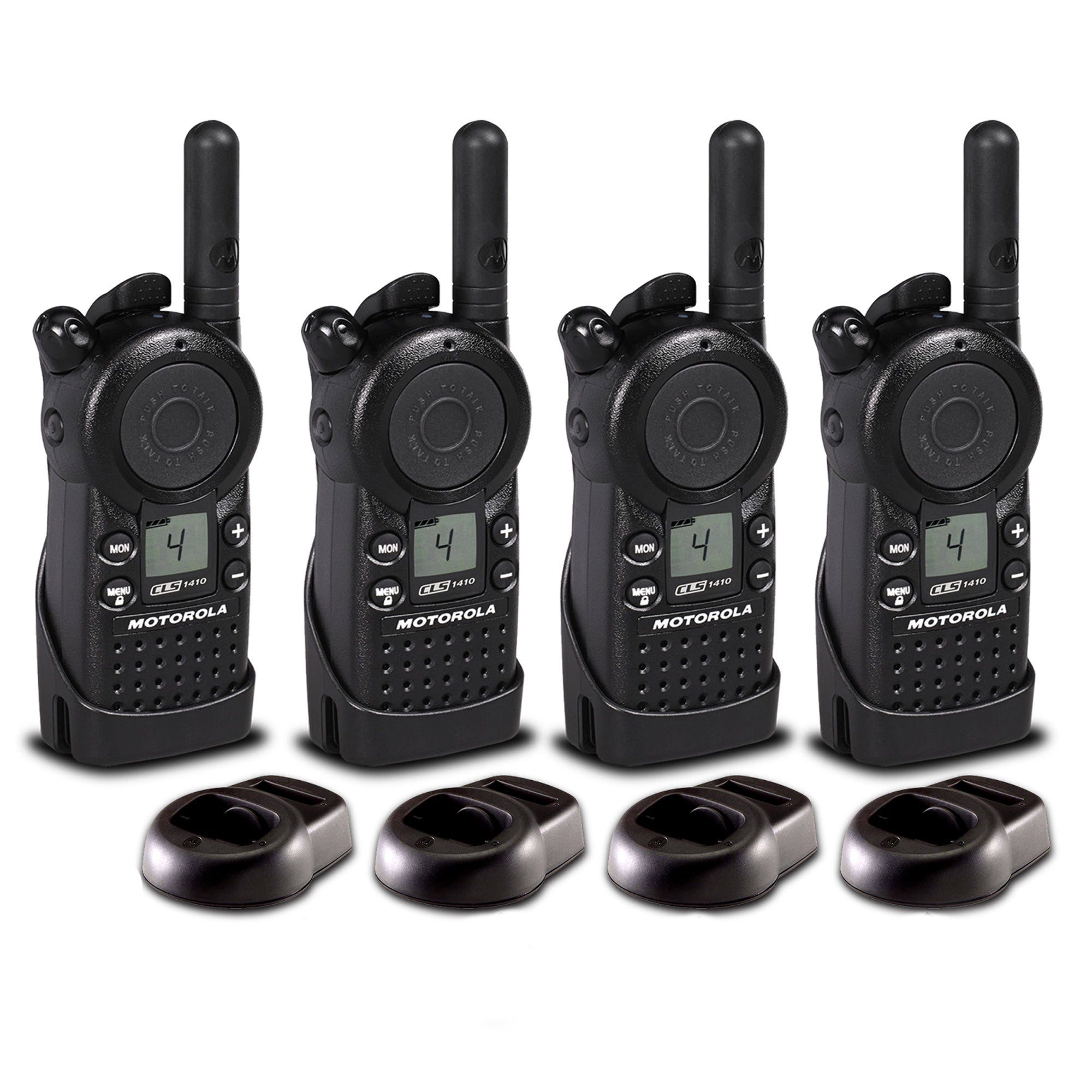 4 x Motorola CLS1410 UHF 1 W 4-Channel 2-Way Radio CLS1410 - 4 Pack Bundle