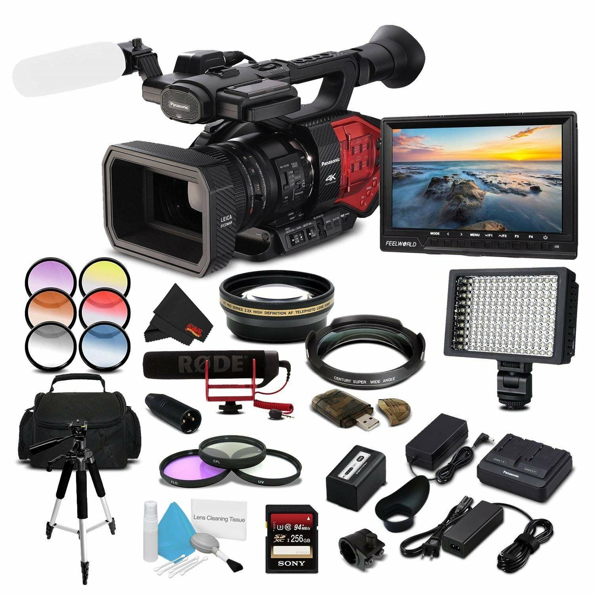 Panasonic AG-DVX200 Camcorder + 256GB Card + Warranty + Light + Monitor + More Panasonic