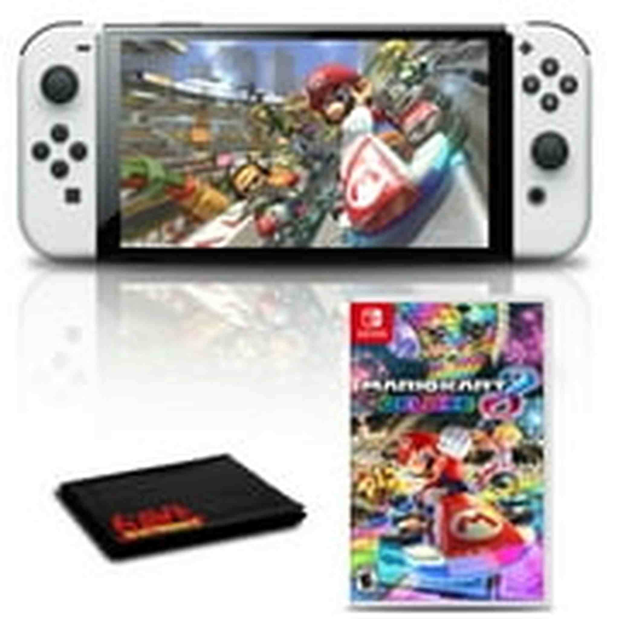 Nintendo Switch OLED White with Mario Kart 8 Deluxe Game Bundle Nintendo