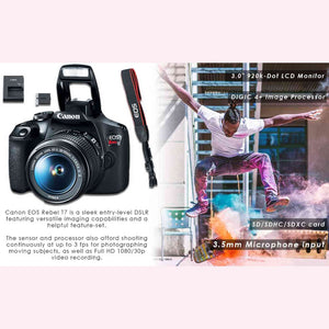 Canon EOS Rebel T7 DSLR Camera with 18-55mm DC III Lens, Camera Bag and 32gb Memory Card Kit