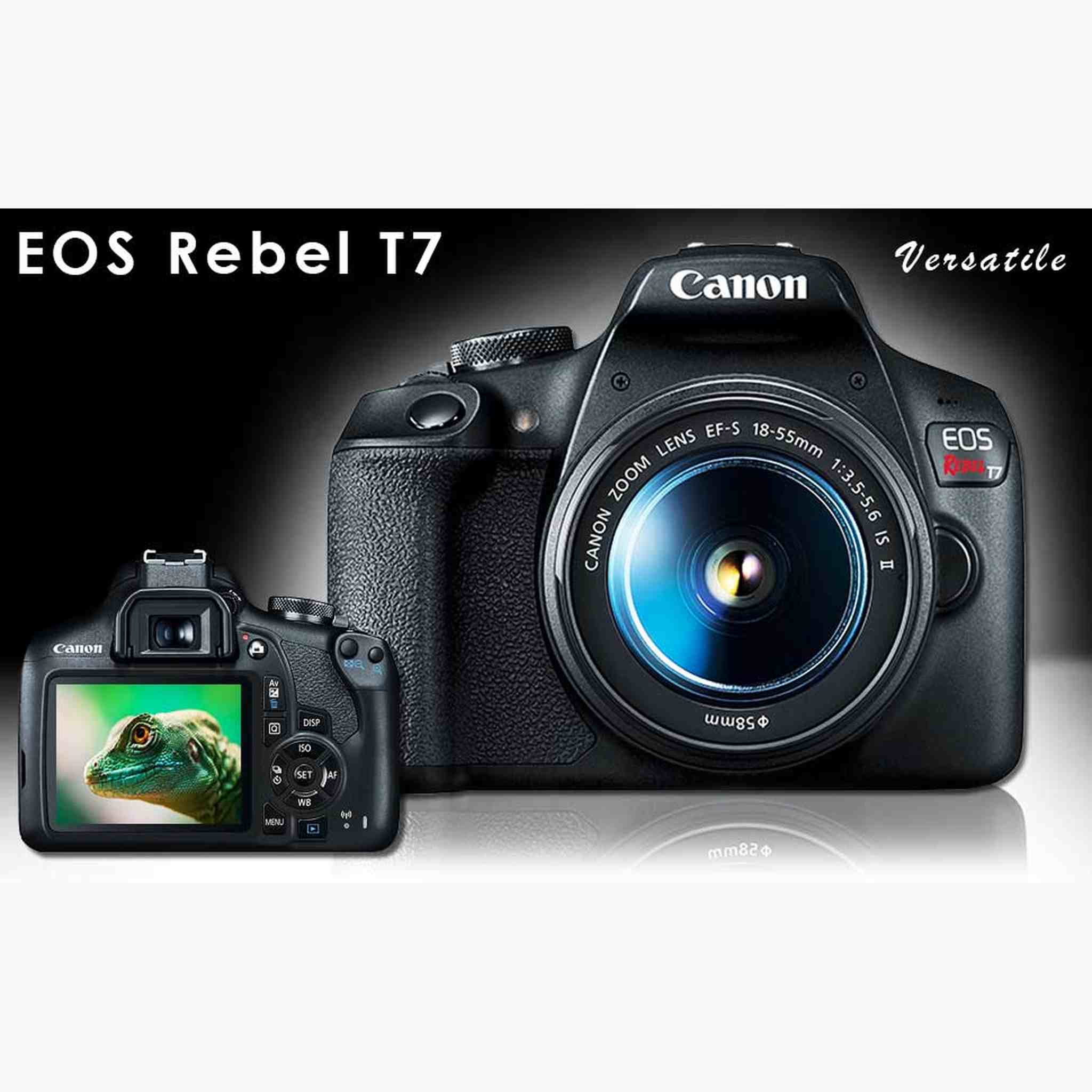 Canon EOS Rebel T7 DSLR Camera with 18-55mm DC III Lens, Camera Bag, Filter Kit + 32gb Memory Card and More