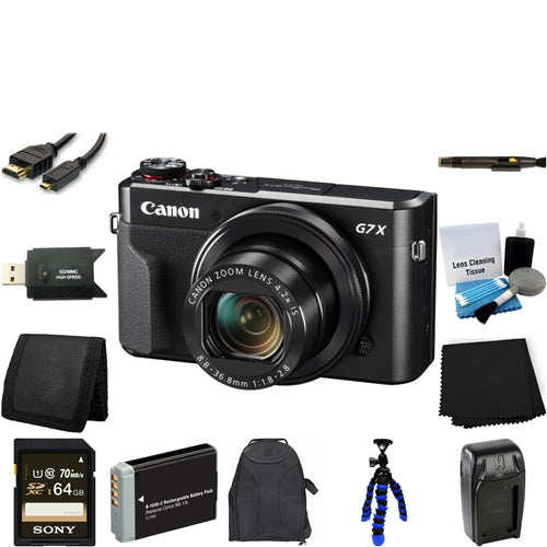 Canon PowerShot G7 X Mark II Digital Camera 64GB Package