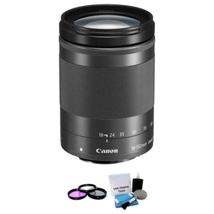 Canon EF-M 18-150mm f/3.5-6.3 IS STM Lens + 3pc Filter Kit + 5pc Cleanig Kit Starter Bundle