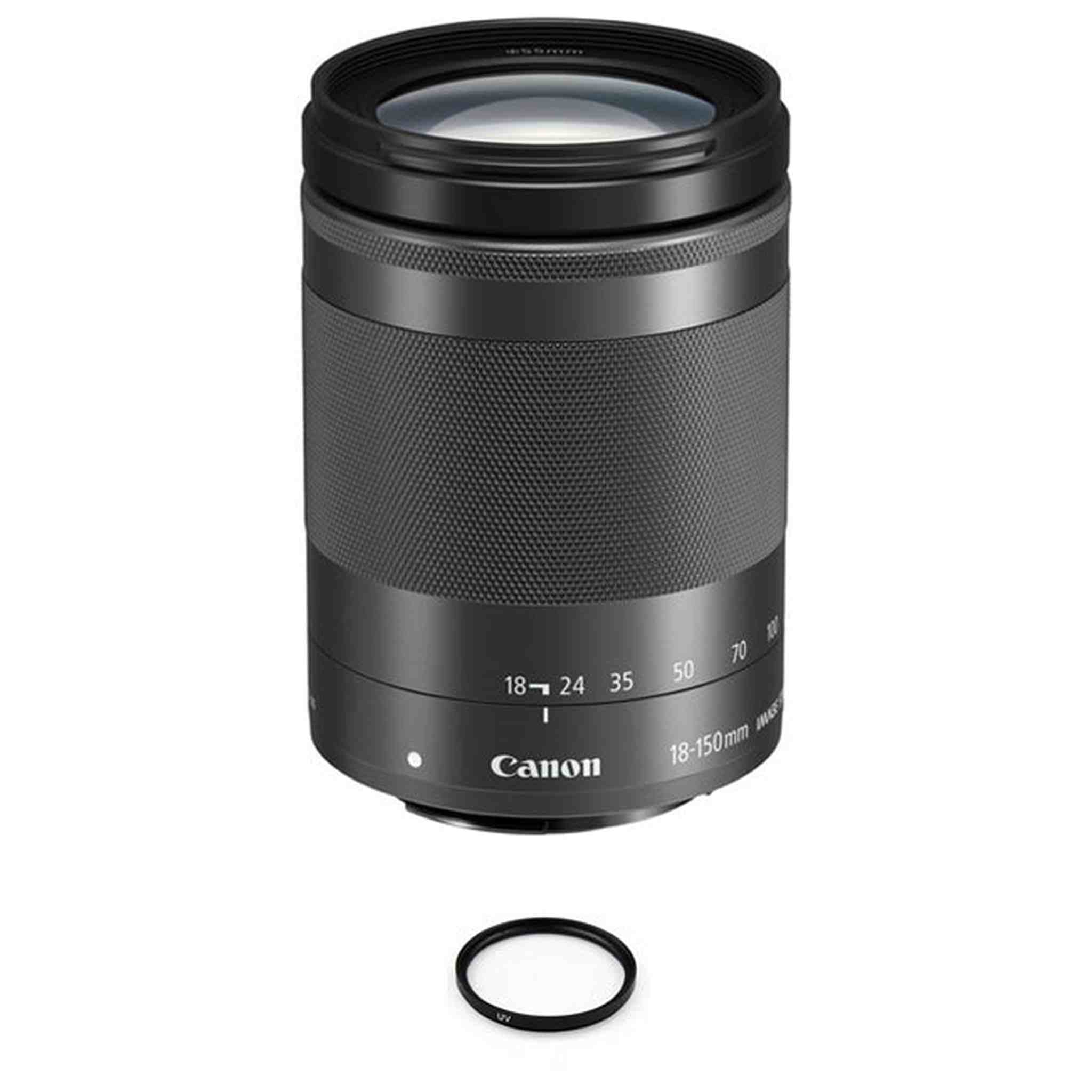 Canon EF-M 18-150mm f/3.5-6.3 IS STM Lens + 55MM UV Filter Pro Bundle