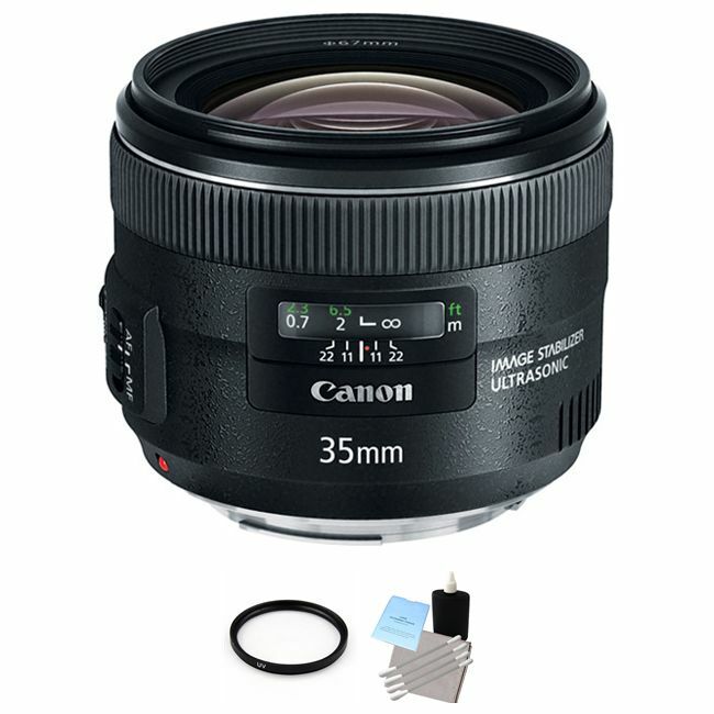 Canon EF 35mm f/2.0 IS USM Standard Prime Lens + UV Filter& Cleaning Kit Bundle