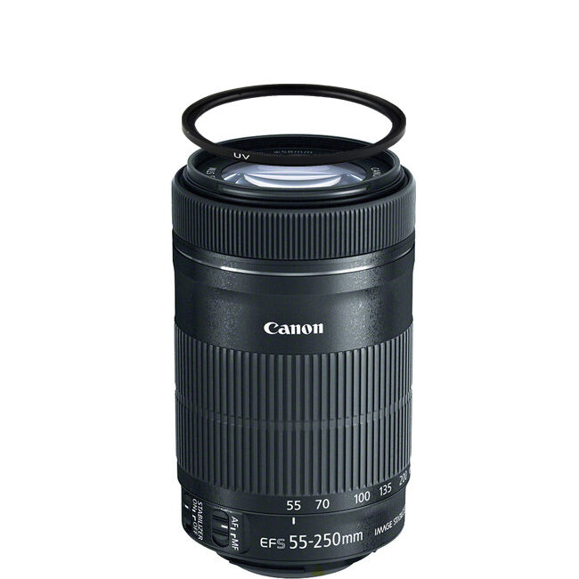 Canon EF-S 55-250mm f/4-5.6 IS STM Lens w/58mm UV Filter Bundle