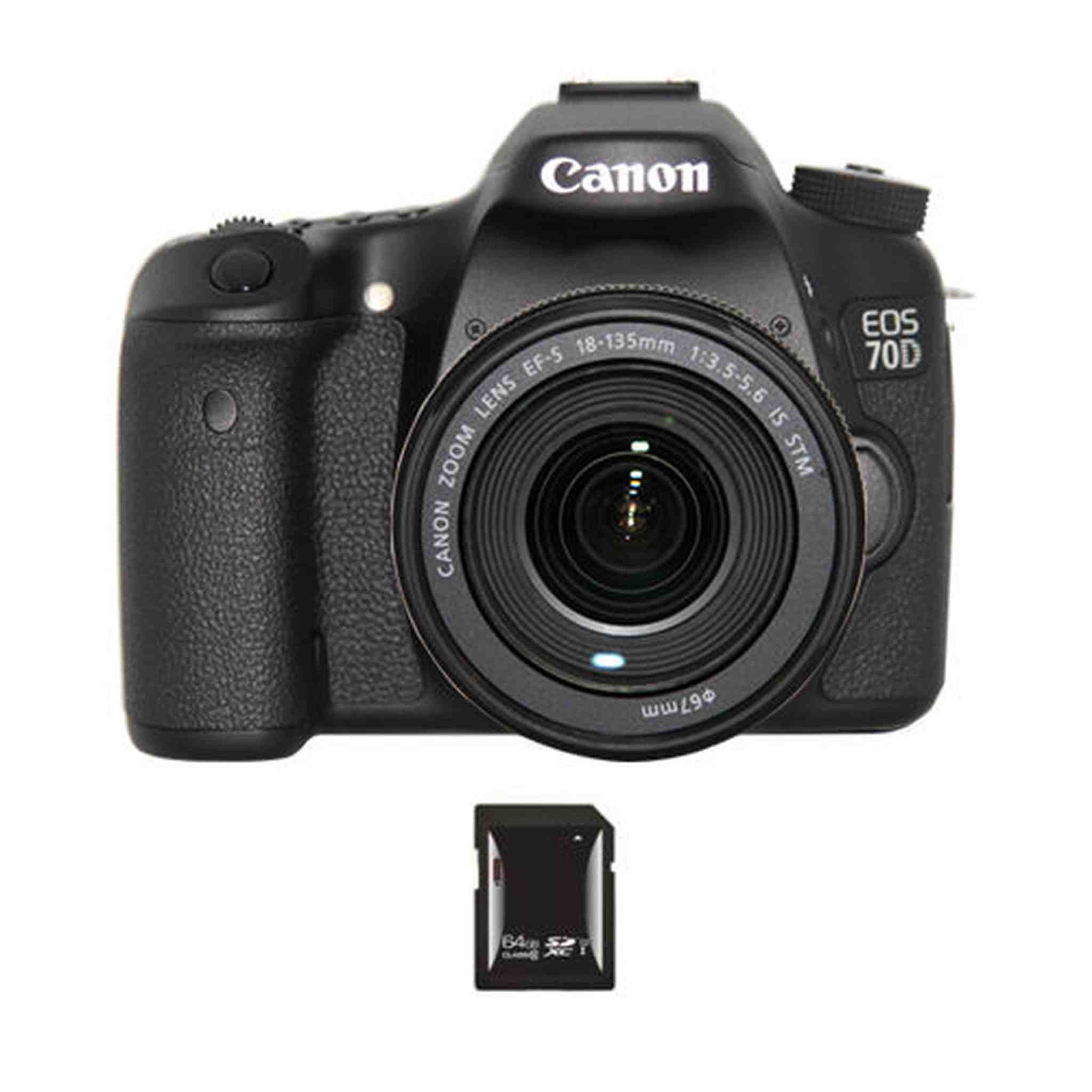 Canon EOS 70D DSLR Camera w/18-135mm Lens & 64GB SDXC Card Canon