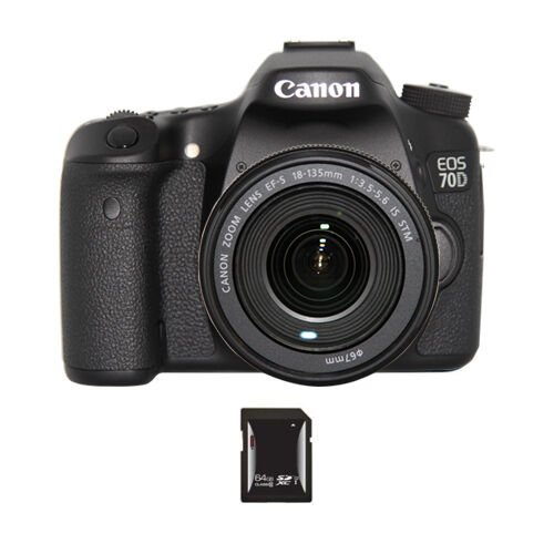 Canon EOS 70D DSLR Camera w/18-135mm Lens & 64GB SDXC Card