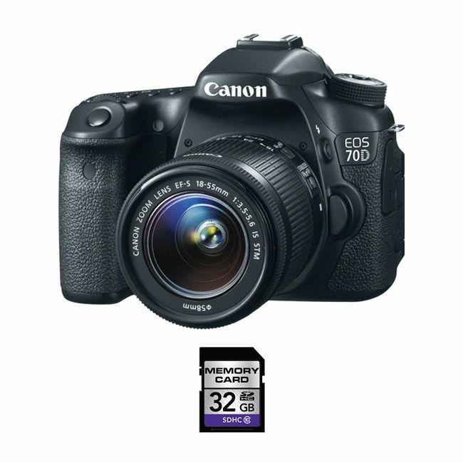 Canon EOS 70D DSLR Camera w/18-55mm Lens & 32GB SDHC Card