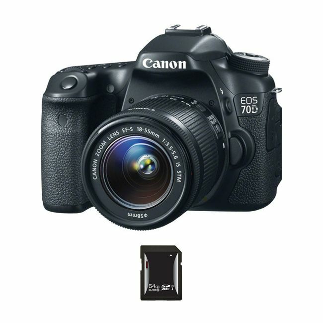 Canon EOS 70D DSLR Camera w/18-55mm Lens & 64GB SDXC Card