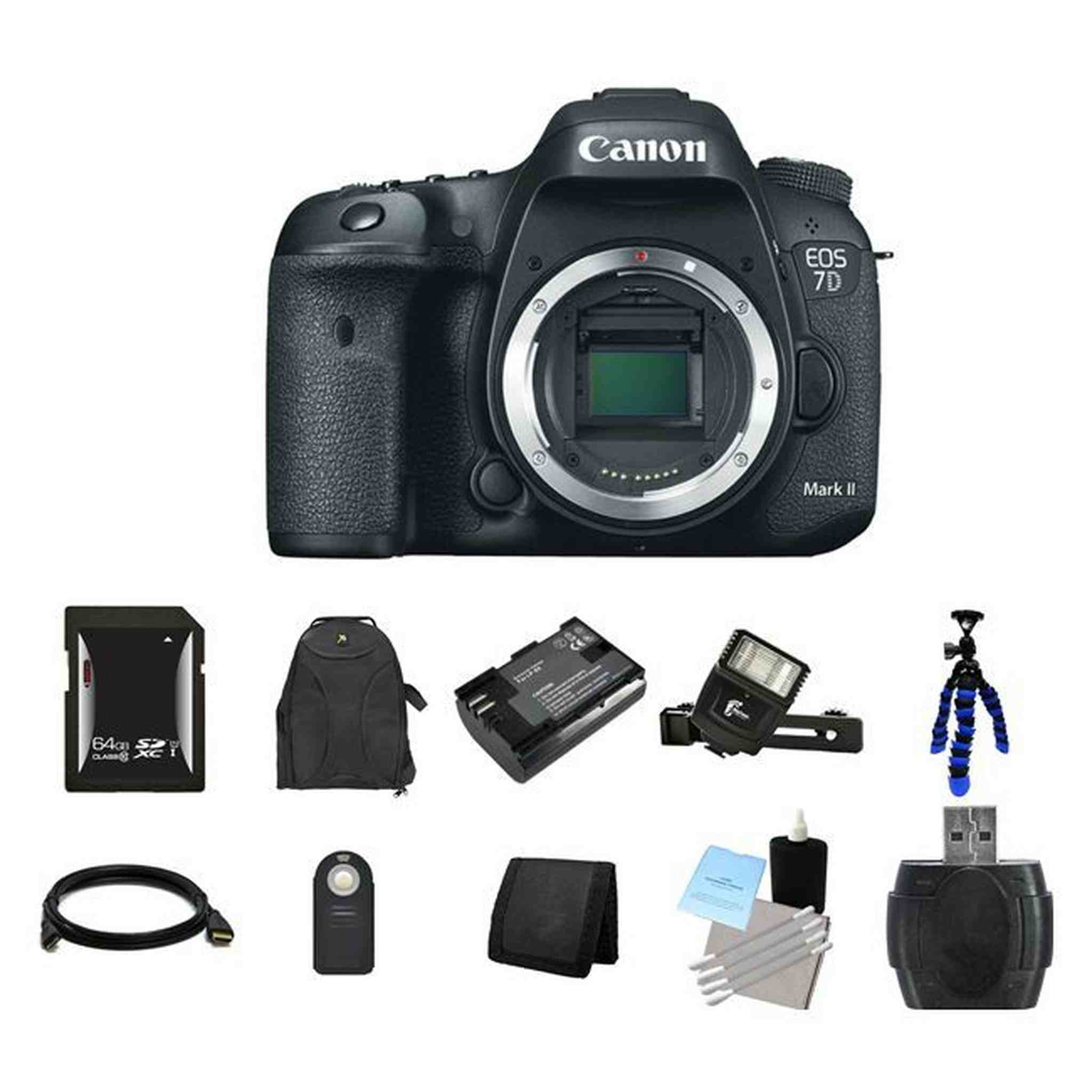 Canon EOS 7D Mark II DSLR Camera 64GB Best Value Bundle