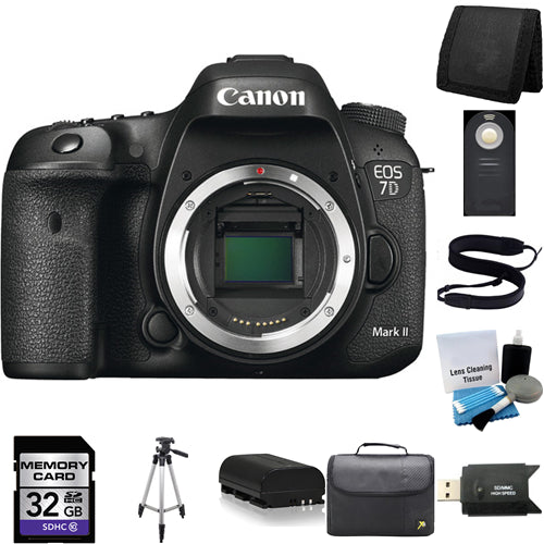 Canon EOS 7D Mark II DSLR Camera 32GB Card Bundle