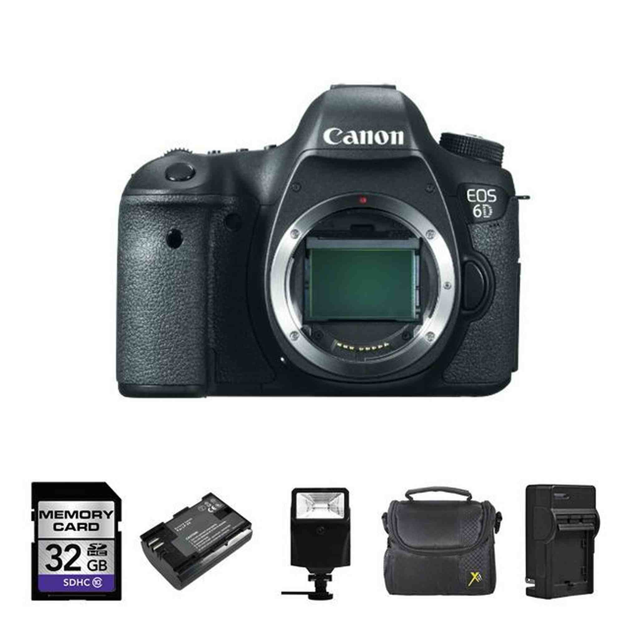 Canon EOS 6D Digital Camera - Black Body + 2 Batteries, 32GB, Flash + More! Canon