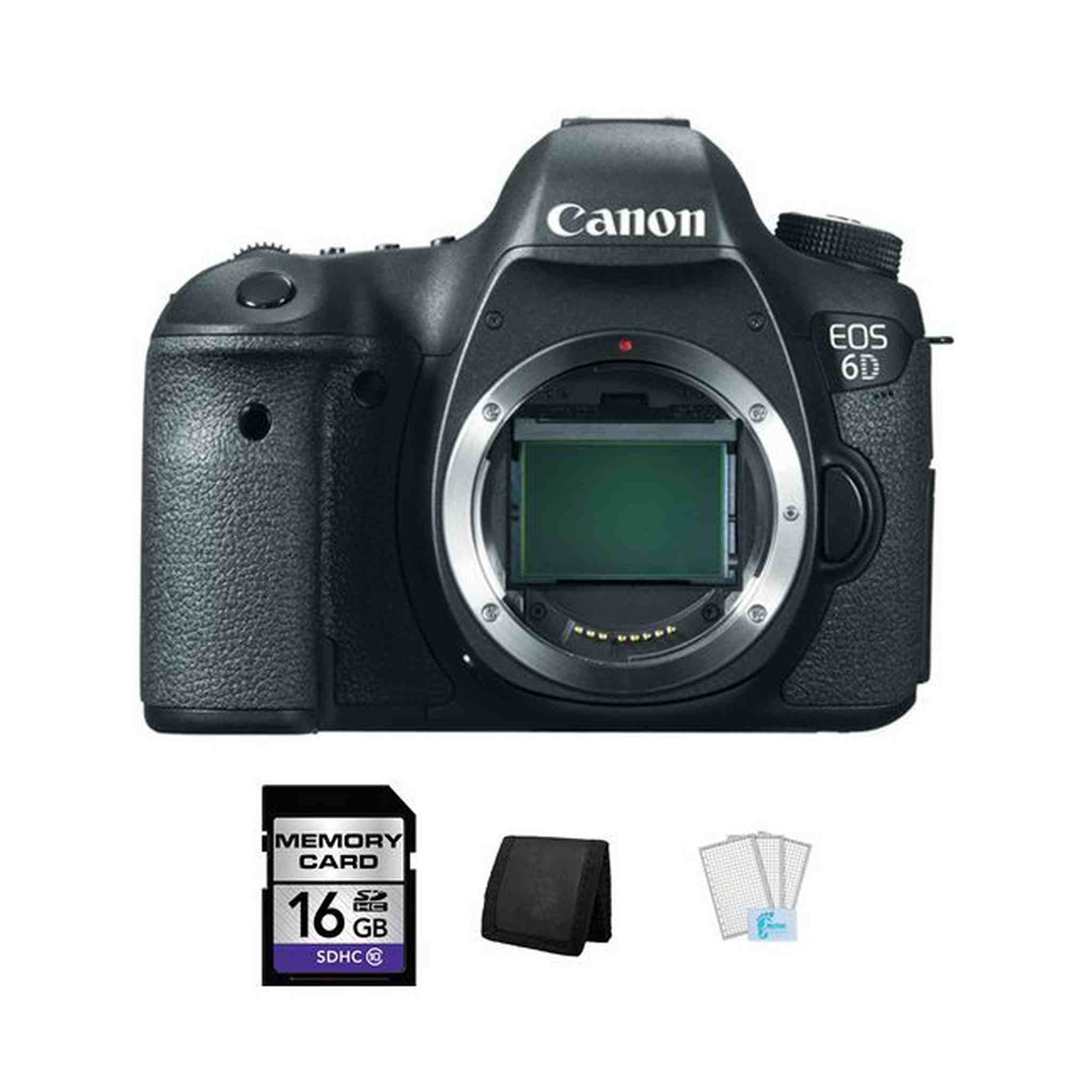 Canon EOS 6D DSLR Camera + 16GB, Memory Card Wallet & Screen Protectors Canon