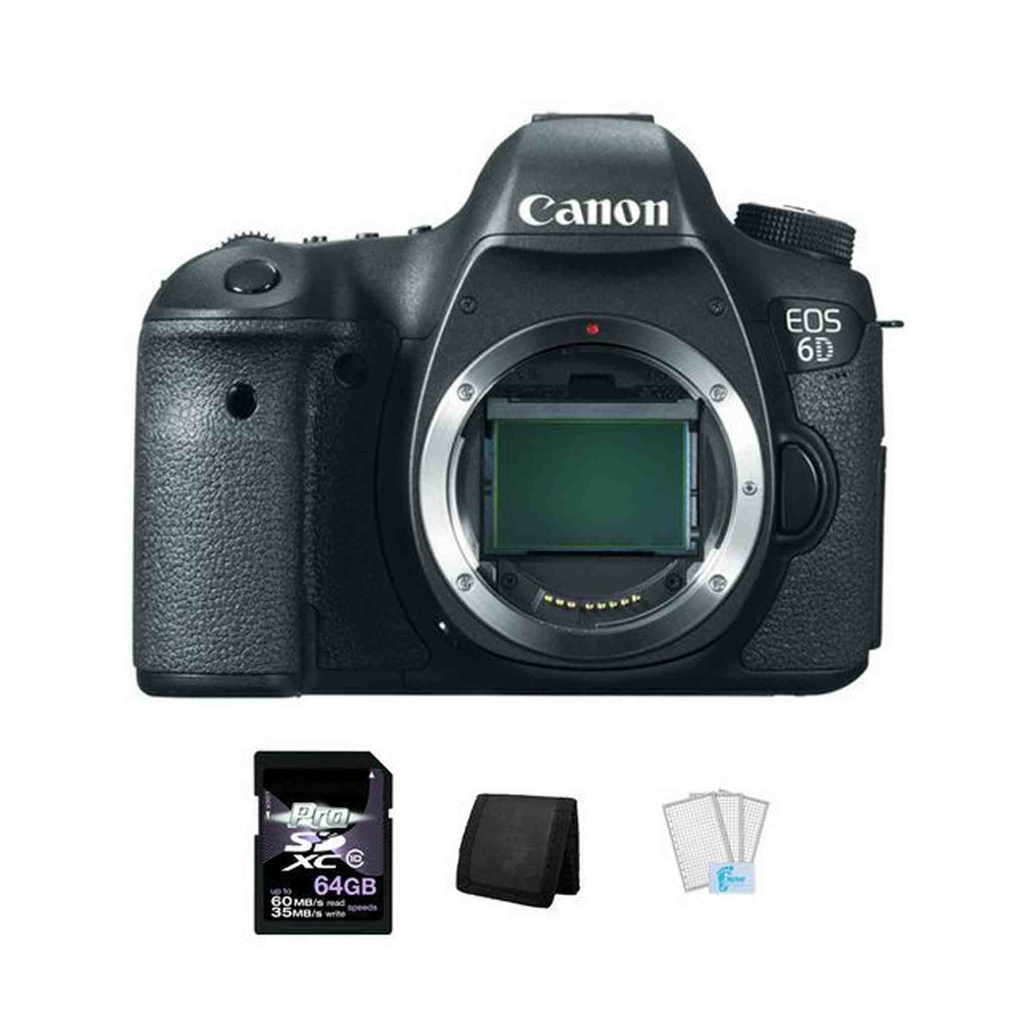 Canon EOS 6D DSLR Camera + 64GB, Memory Card Wallet & Screen Protectors Canon