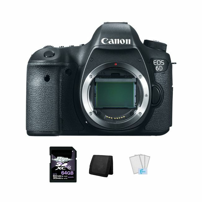 Canon EOS 6D DSLR Camera + 64GB, Memory Card Wallet & Screen Protectors