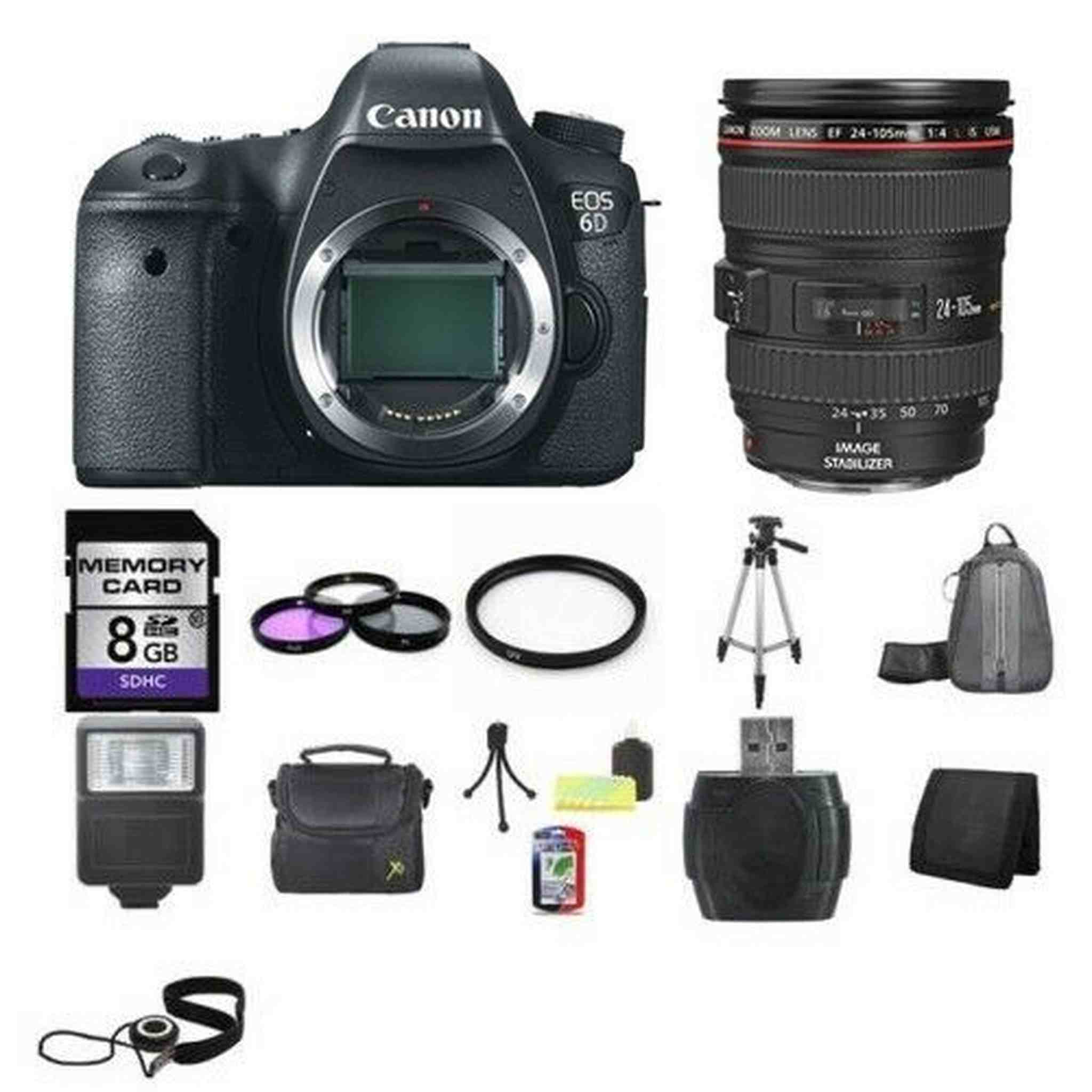 Canon EOS 6D DSLR Camera w/24-105mm 8GB Full Kit Canon
