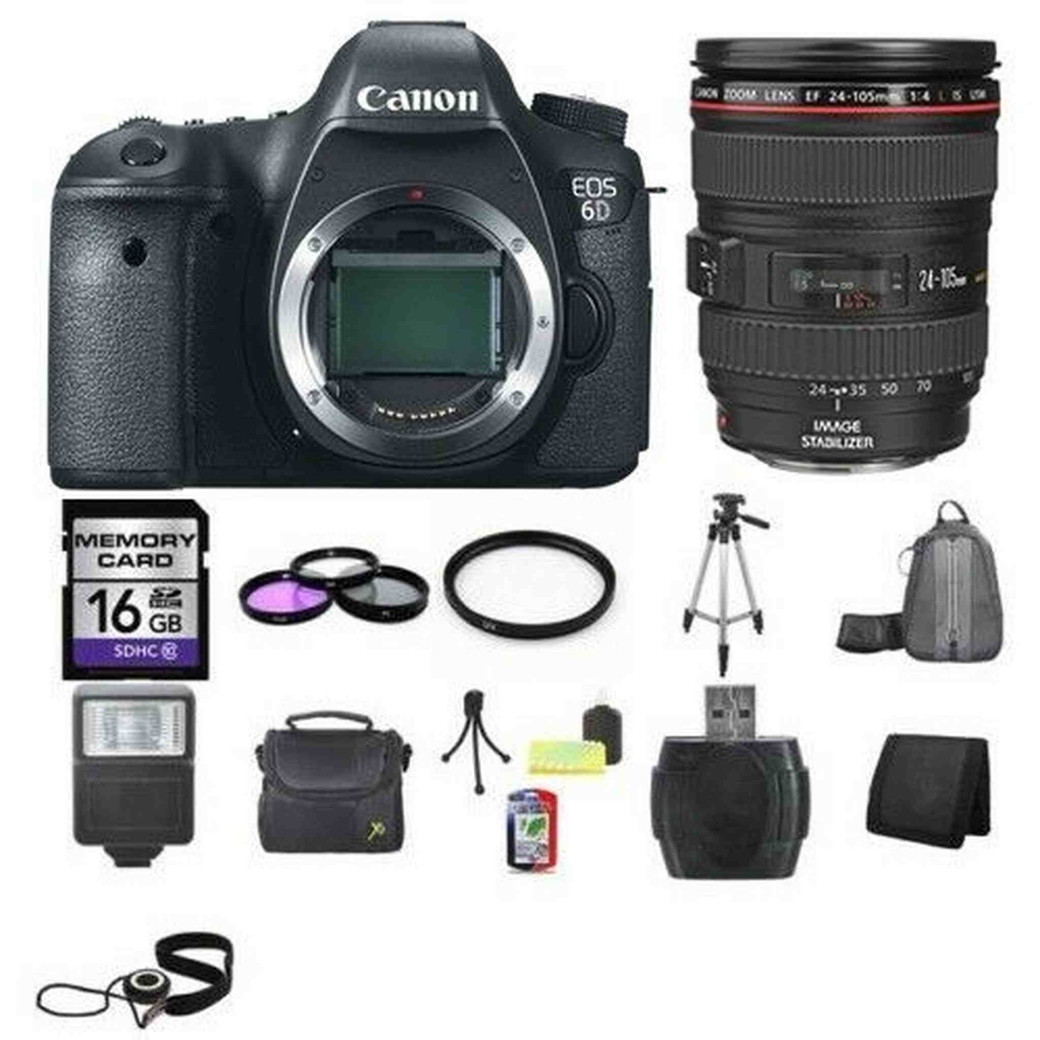 Canon EOS 6D DSLR Camera w/24-105mm 16GB Bundle Canon