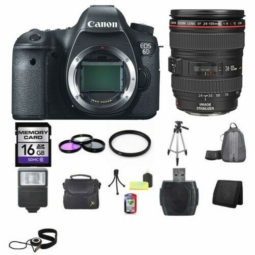 Canon EOS 6D DSLR Camera w/24-105mm 16GB Bundle