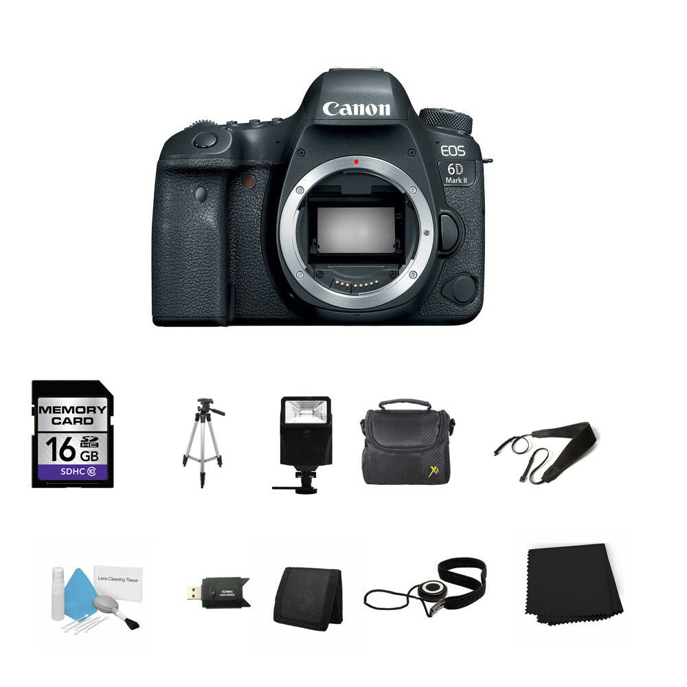 Canon EOS 6D Mark II DSLR Camera (Body Only) 16GB Bundle