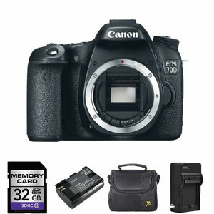 Canon EOS 70D 20.2 MP Digital Camera Body Only + 2 Batteries, 32GB & More! Canon
