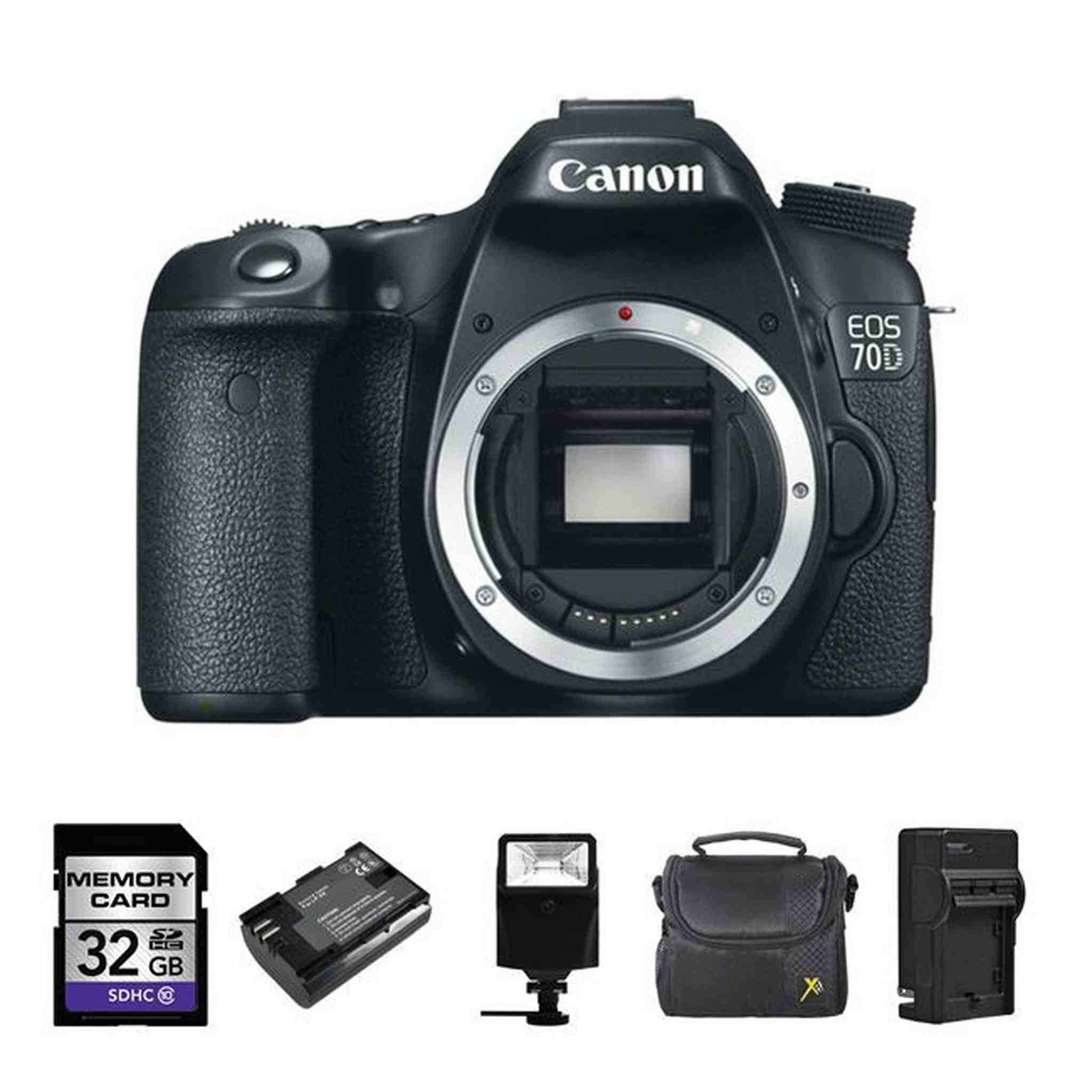 Canon EOS 70D Digital Camera Body Only + 2 Batteries, 32GB, Flash & More! Canon