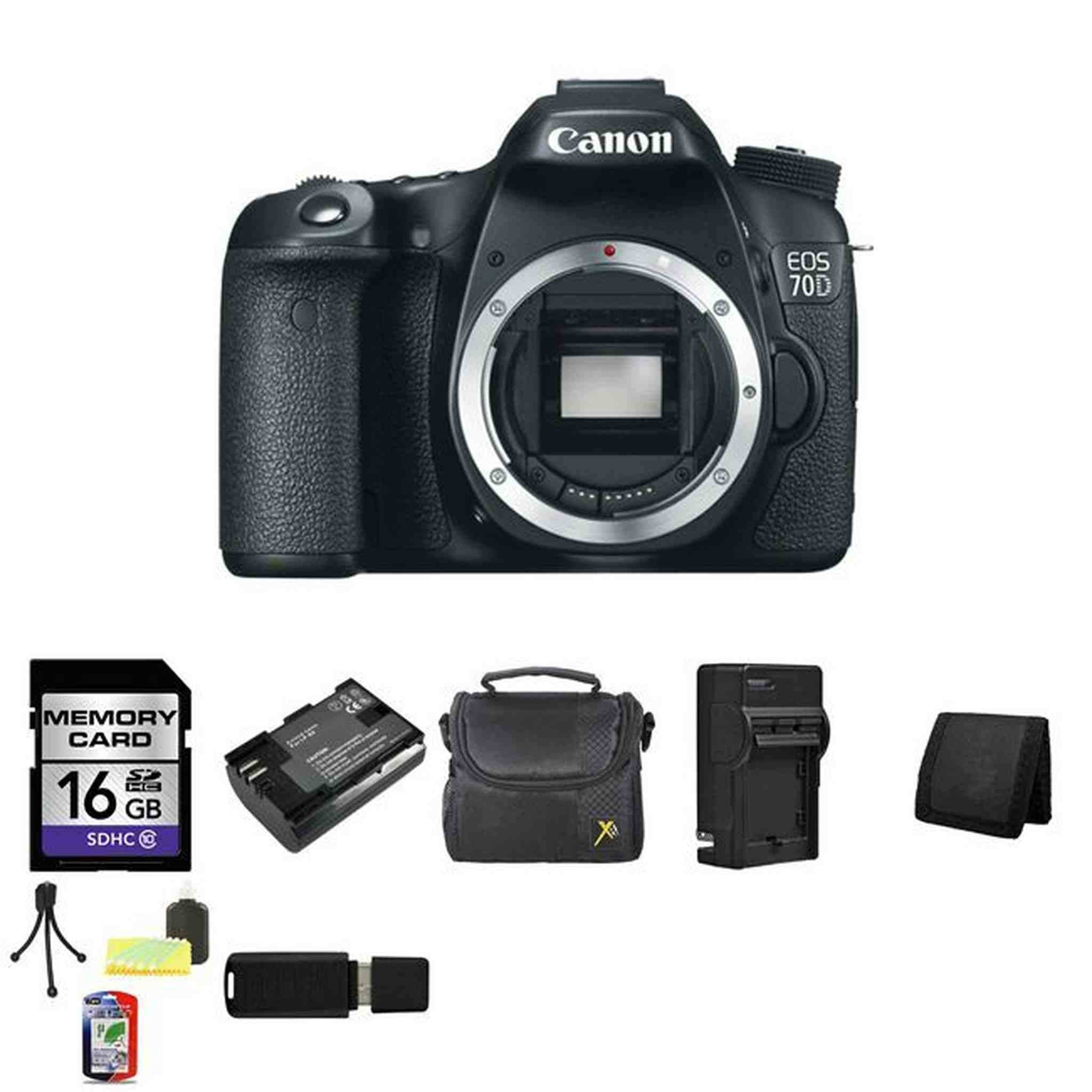Canon EOS 70D 20.2 MP Digital Camera Body Only 16GB Package Canon