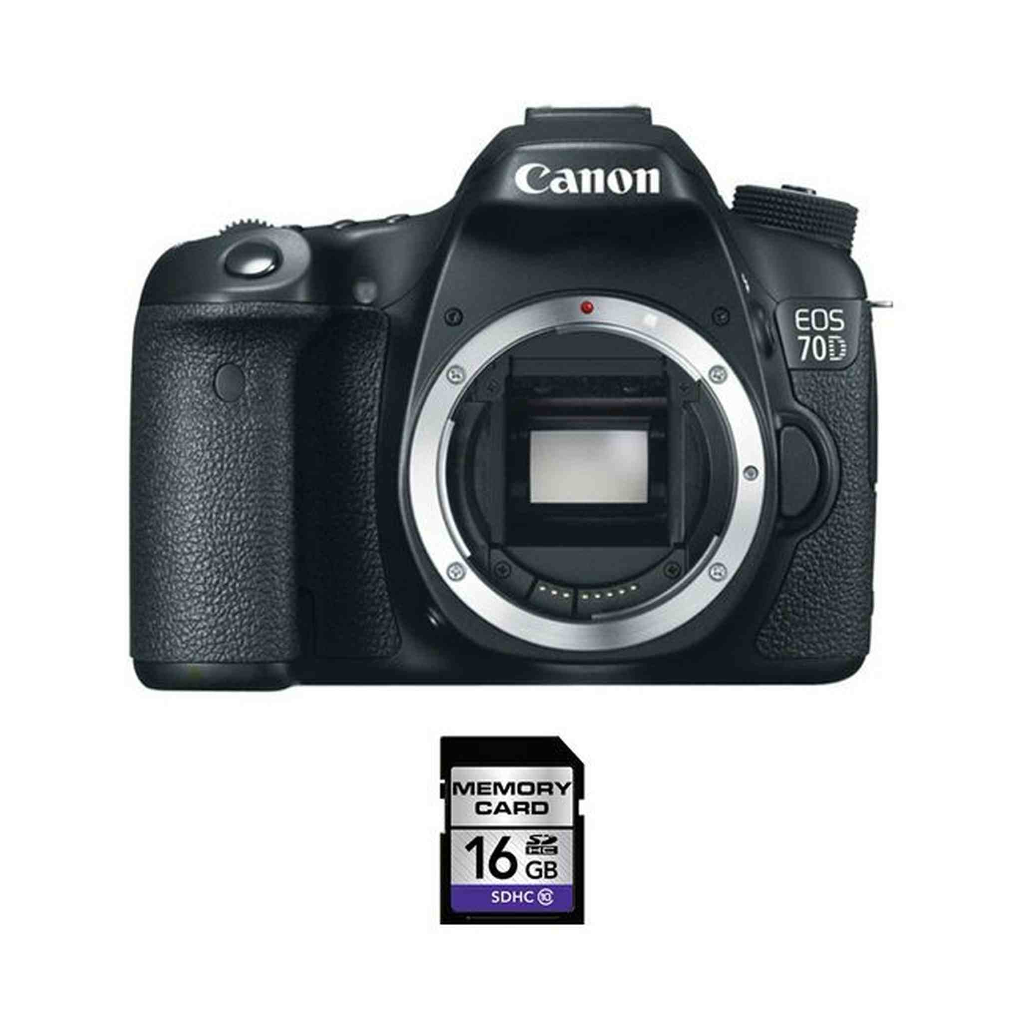 Canon EOS 70D DSLR Camera w/16GB SDHC Card Canon