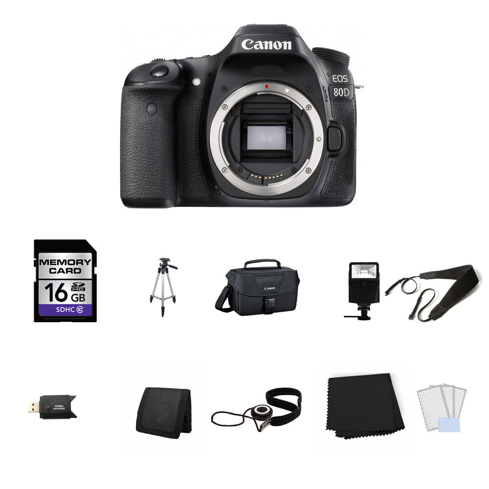 Canon EOS 80D DSLR Camera (Body Only) 16GB Full Kit Bundle