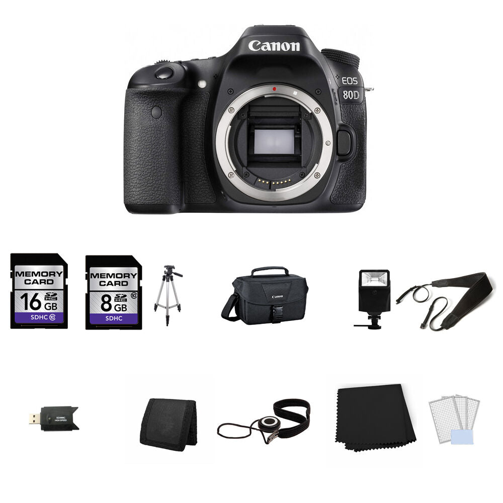 Canon EOS 80D DSLR Camera (Body Only) 24GB Full Kit