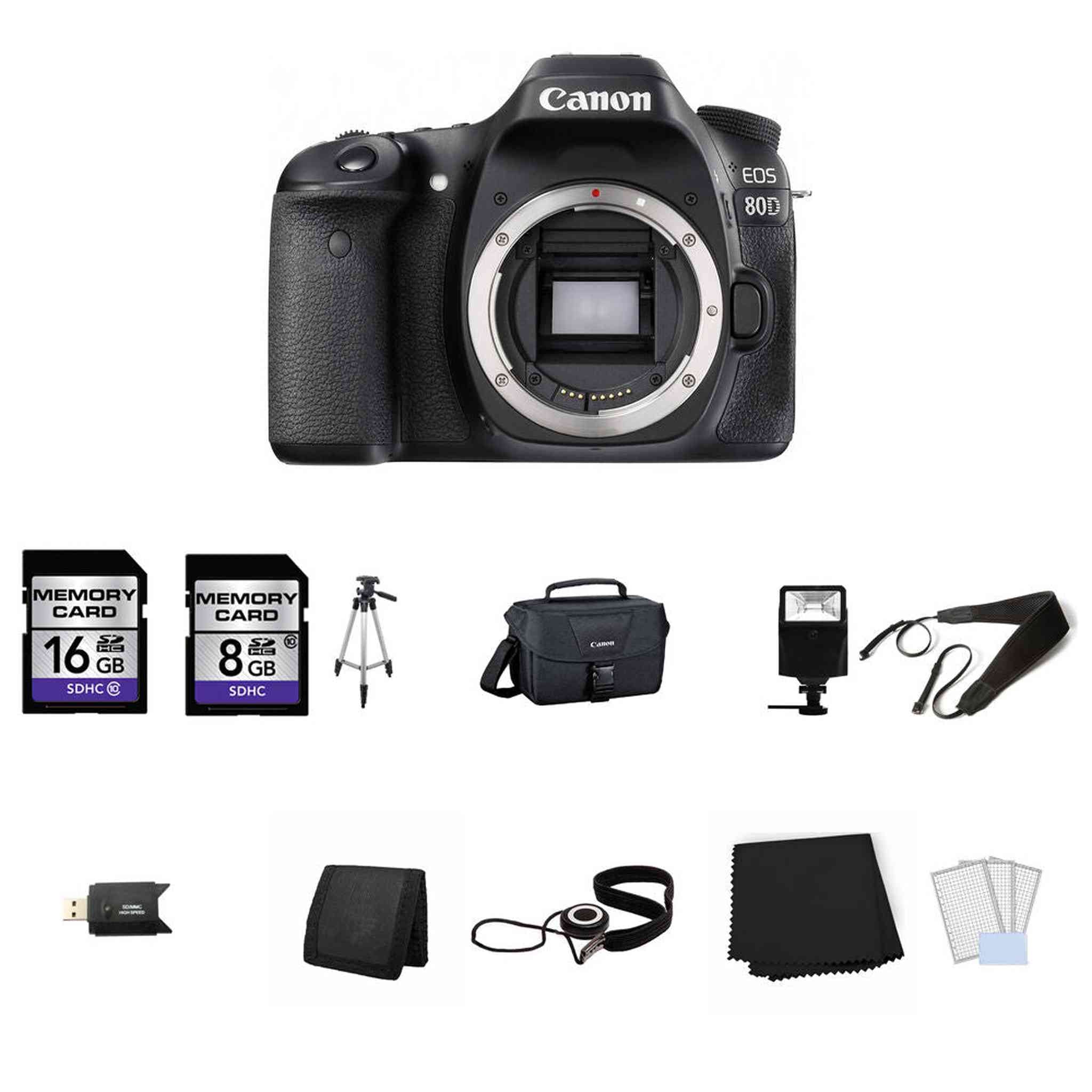 Canon EOS 80D DSLR Camera Body Only 24GB Full Kit Canon