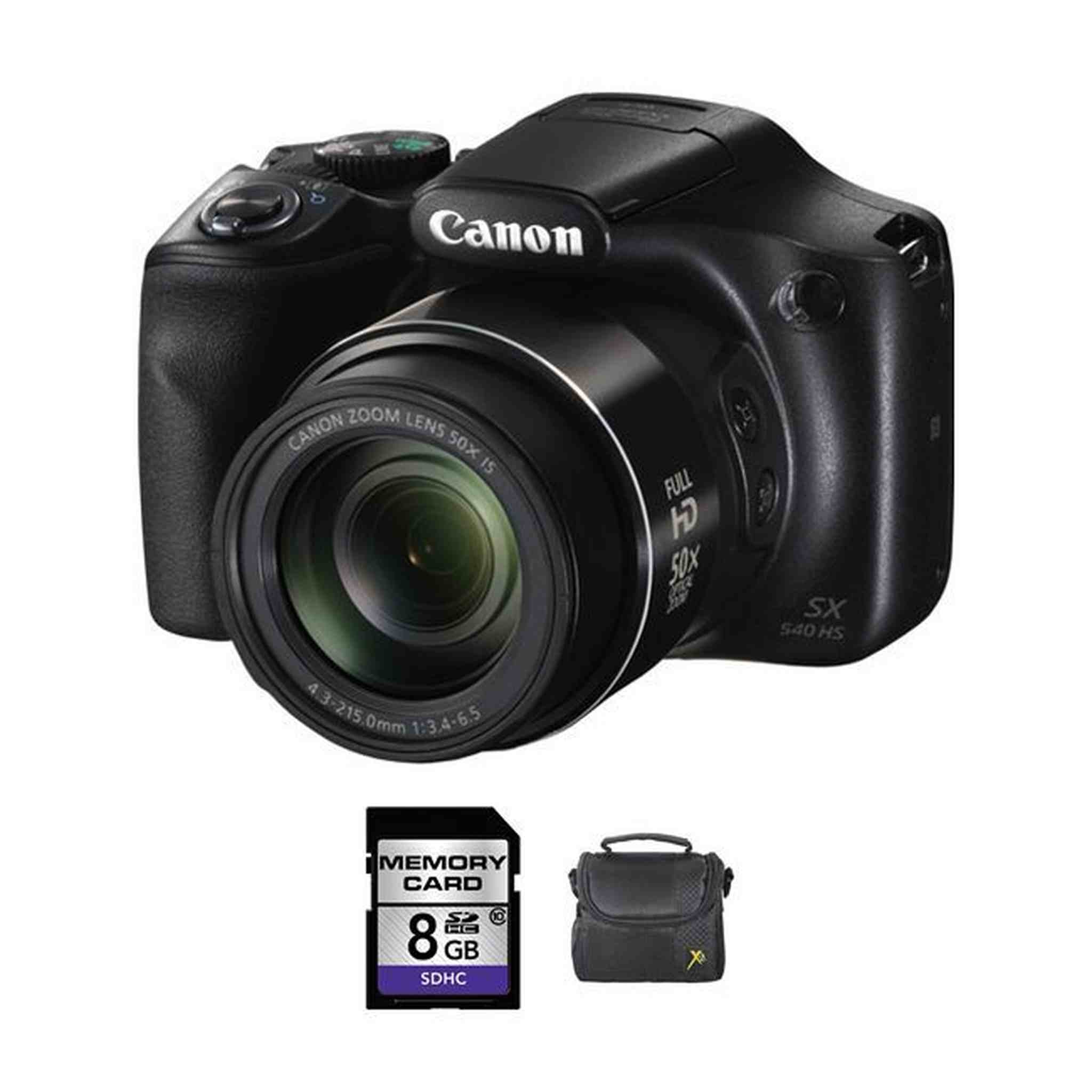 Canon PowerShot SX540 HS Digital Camera + 8GB memory card + soft case Canon
