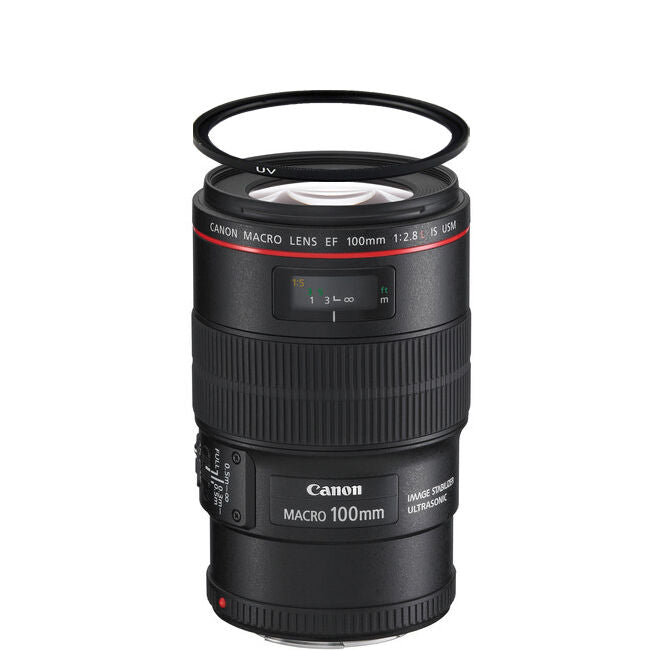 Canon EF 100mm f/2.8L Macro IS USM Lens w/67mm UV Filter Bundle