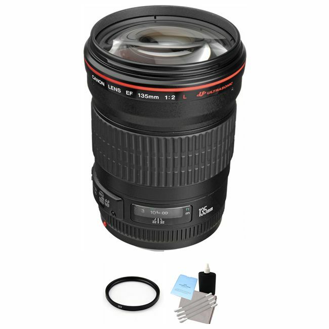 Canon Telephoto EF 135mm f/2.0L USM Autofocus Lens + UV Filter & Cleaning Bundle