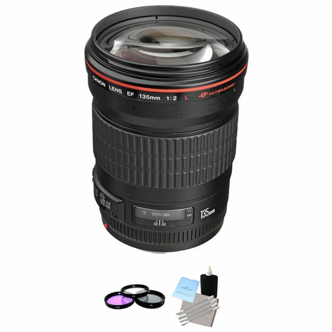 Canon Telephoto EF 135mm f/2.0L USM Autofocus Lens + UV Kit & Cleaning Bundle