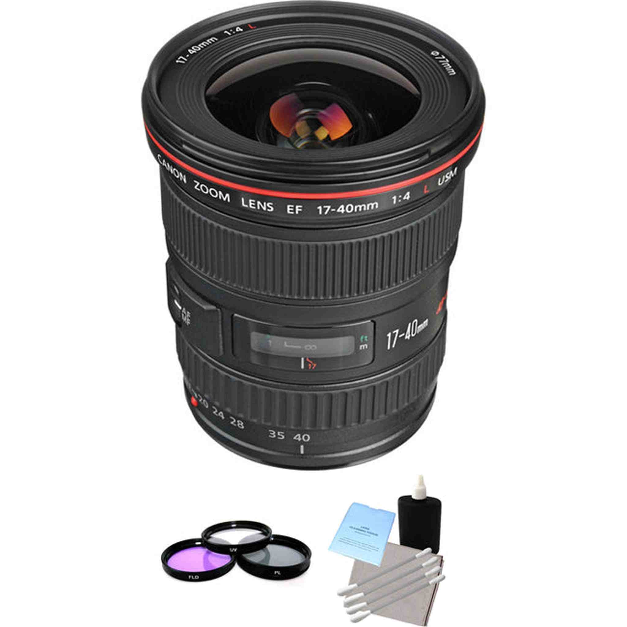 Canon EF 17-40mm F/4.0 L USM Lens + UV Kit & Cleaning Kit Bundle Canon